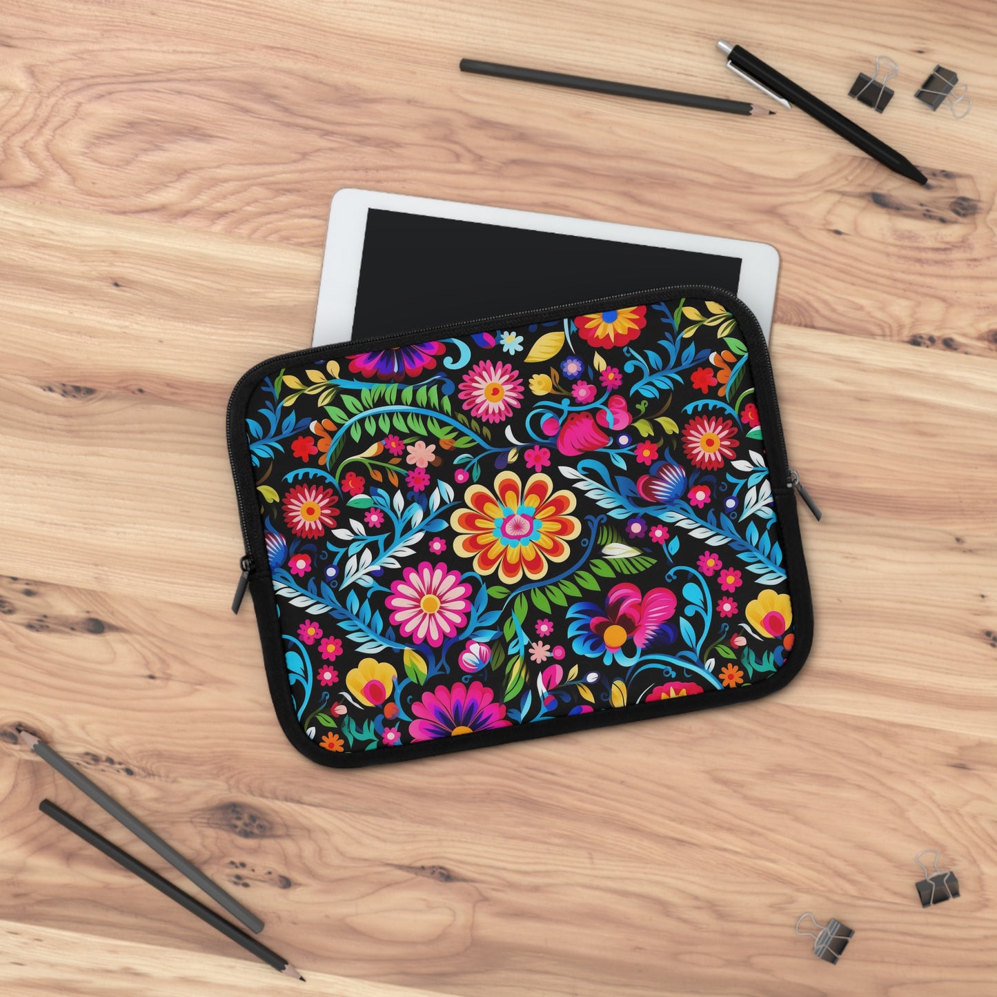 Vibrant Floral Laptop Sleeve