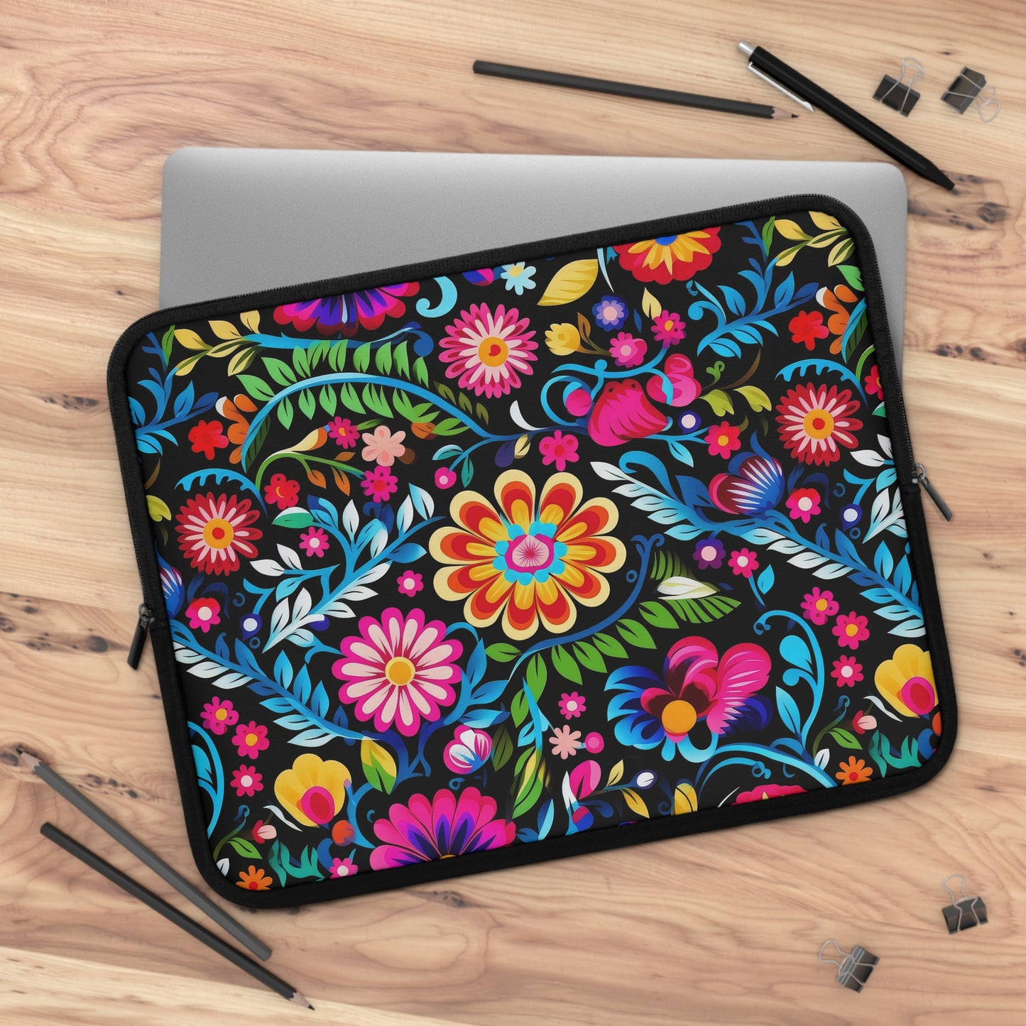 Vibrant Floral Laptop Sleeve