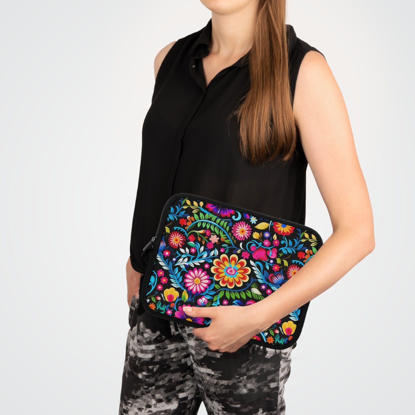 Vibrant Floral Laptop Sleeve