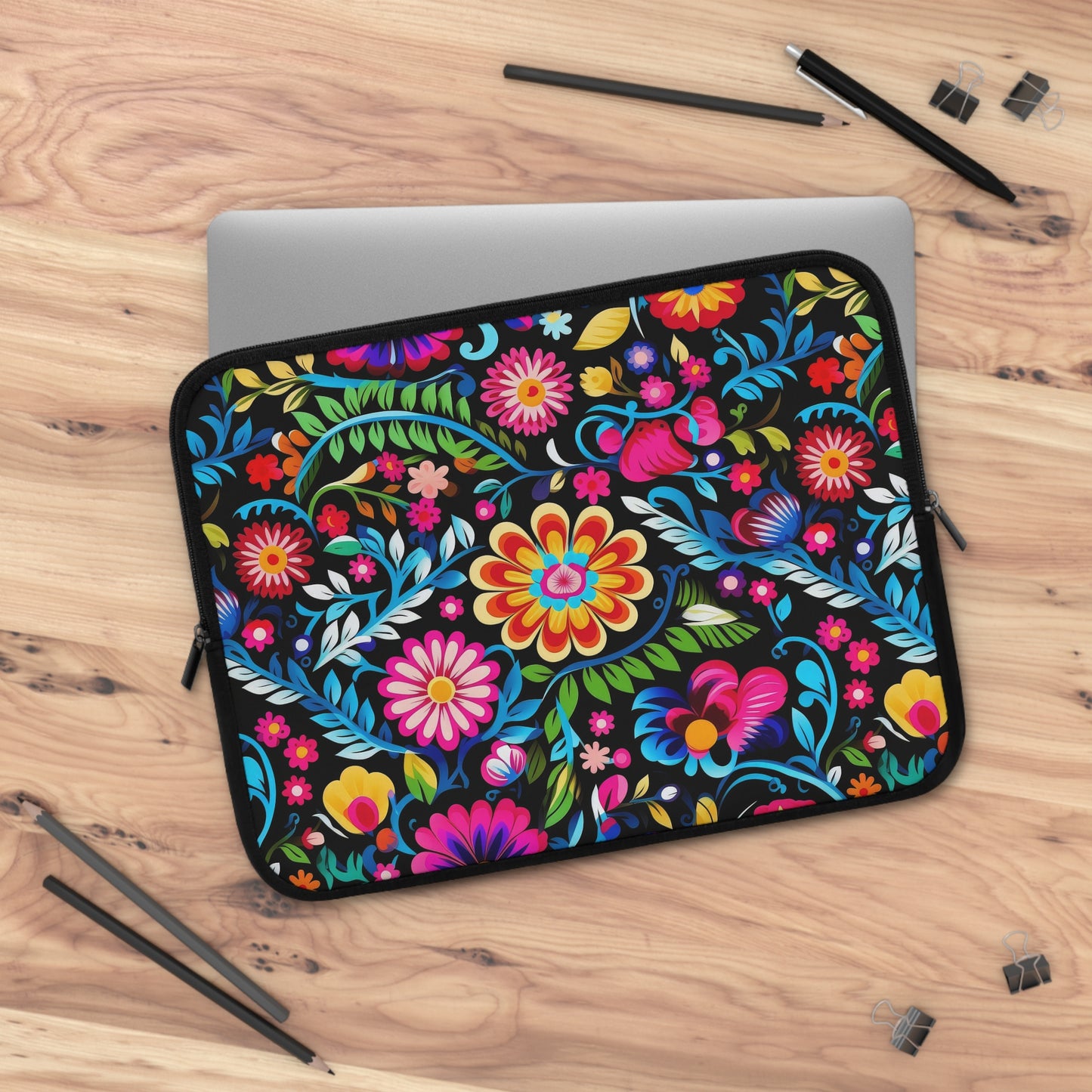 Vibrant Floral Laptop Sleeve