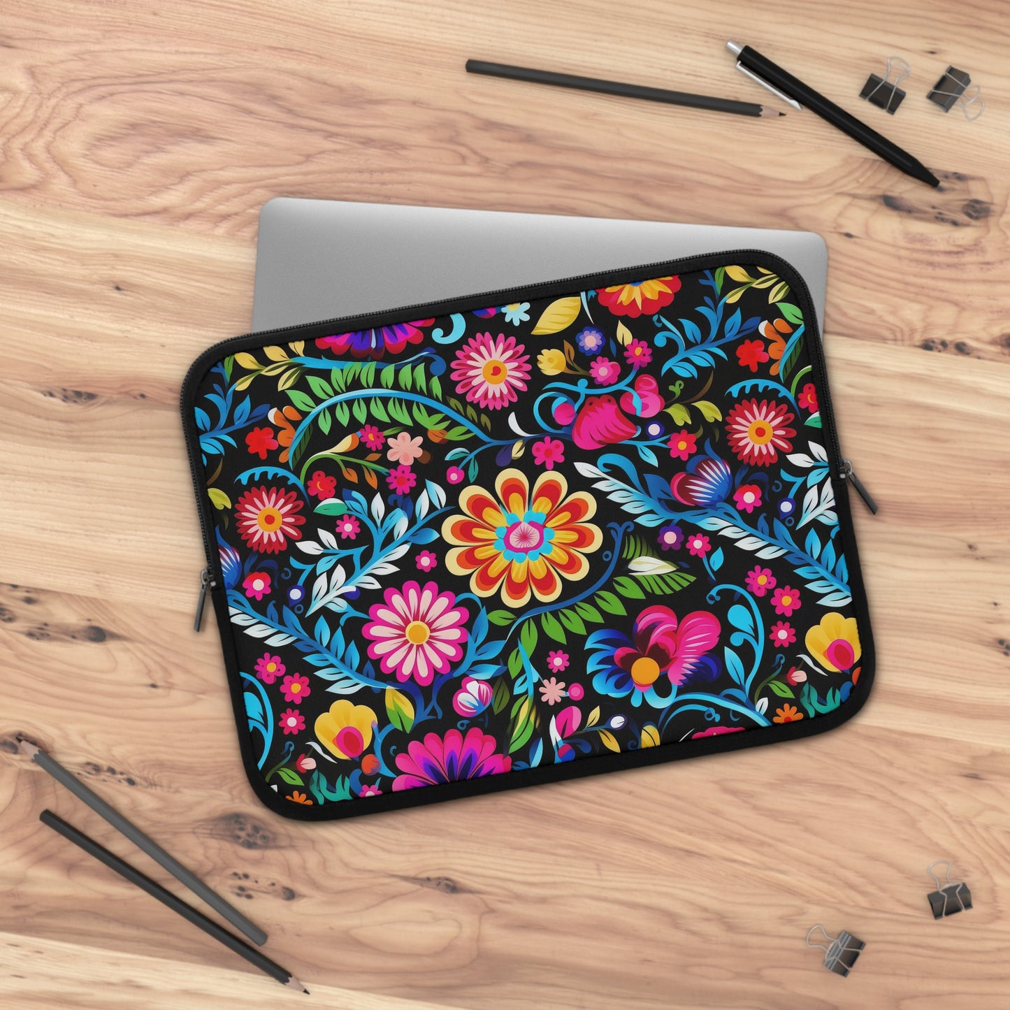 Vibrant Floral Laptop Sleeve