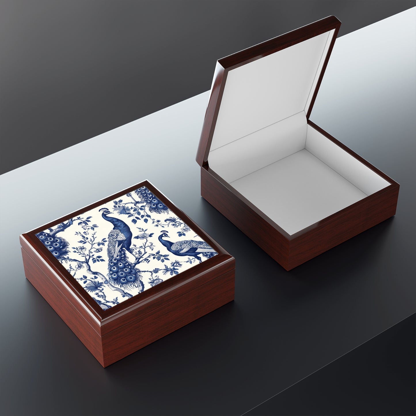 Elegant Peacock Jewelry Box