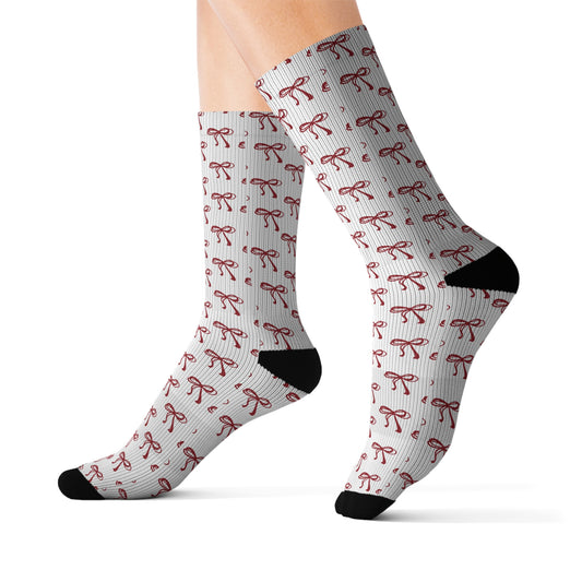 Red Bow Chic Socks