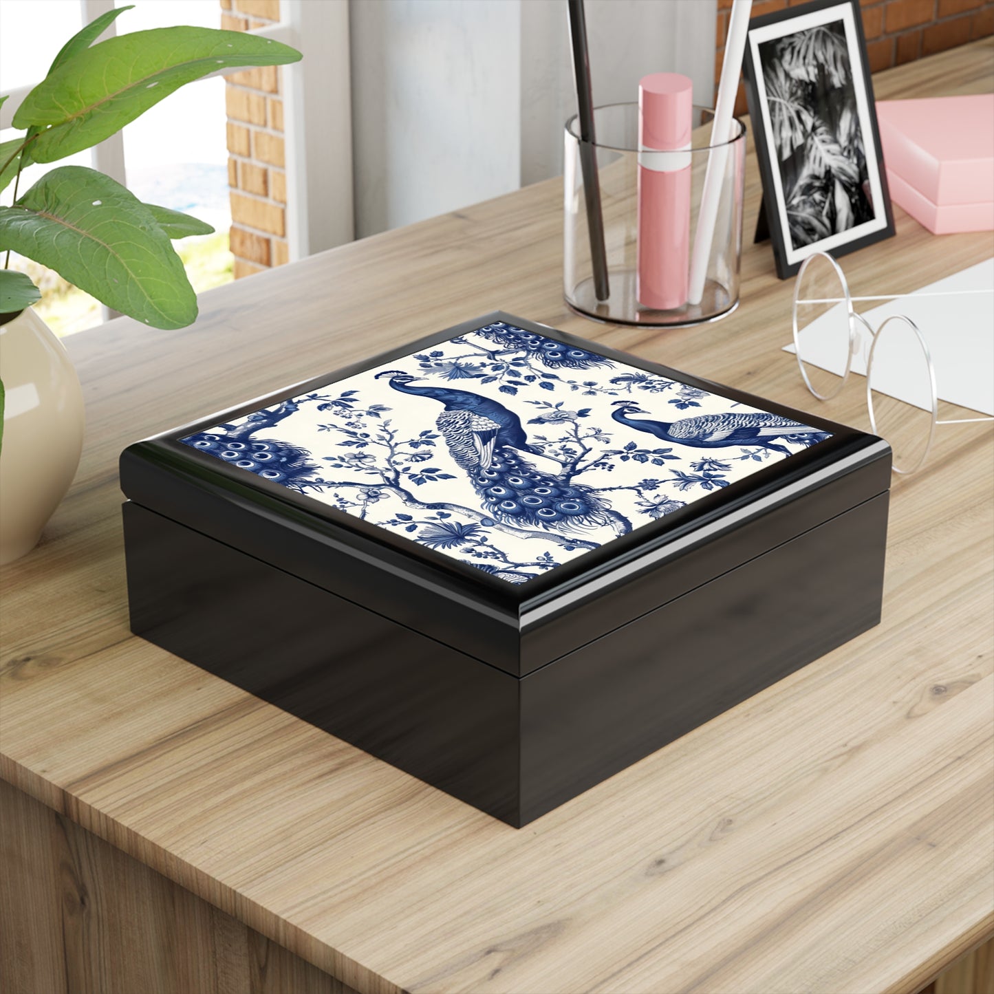 Elegant Peacock Jewelry Box
