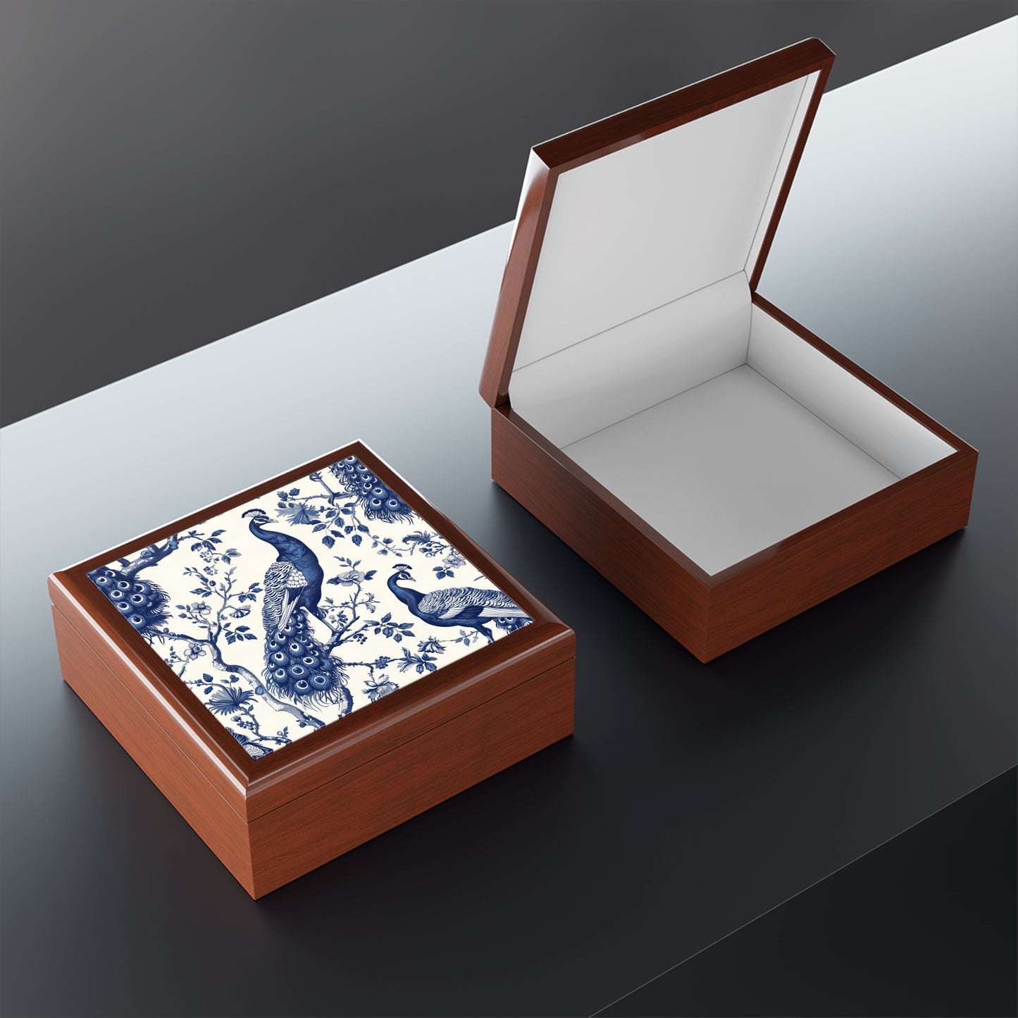 Elegant Peacock Jewelry Box